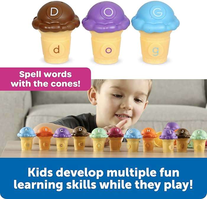 Learning Resources Mini Letter Scoops - Letter Recognition, ABC Color Matching Game, Alphabet Phonics for Toddlers, Imaginative Skills, Fine Motor, Montessori Food Toys, Gifts for Boys and Girls - Image 3