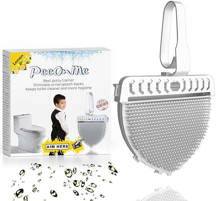PeeOnMe Toilet Clip-On Splash Guard & Deodorizer – Reduces Urine Splash-Back, In-Bowl Odor Control, Long-Lasting Fresh Scent, Turns Water Blue, Fits Most Toilets (1 Pack, Lemon) - Image 1