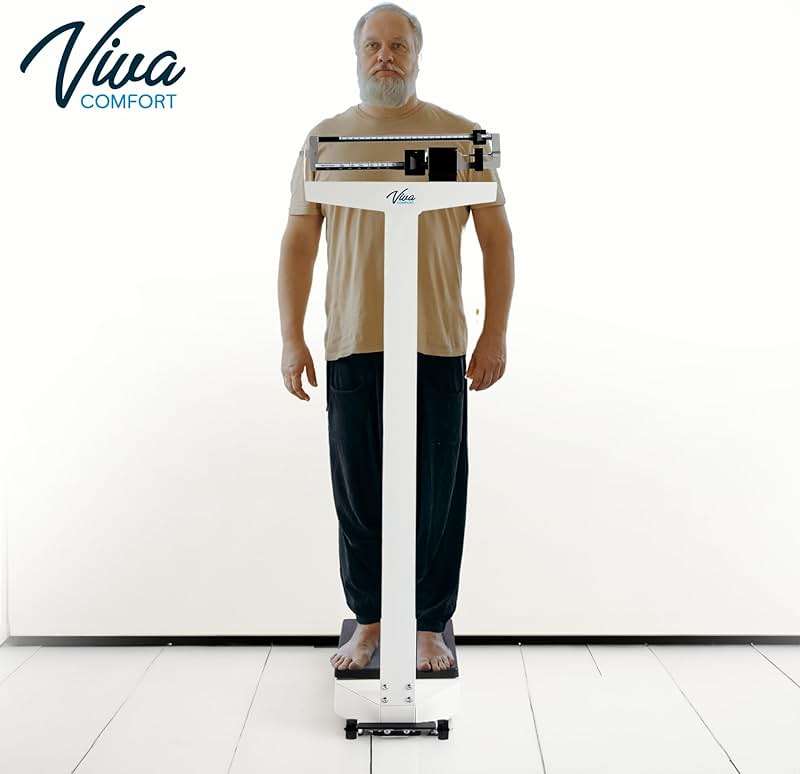 VivaComfort Medical Office Beam Scale, Analog Medical Grade Height and Weight Scale, Mechanical Bathroom and Gym Scale, Weight Capacity 440 lbs - Image 3
