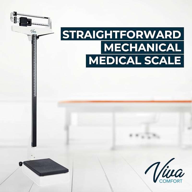 VivaComfort Medical Office Beam Scale, Analog Medical Grade Height and Weight Scale, Mechanical Bathroom and Gym Scale, Weight Capacity 440 lbs - Image 4