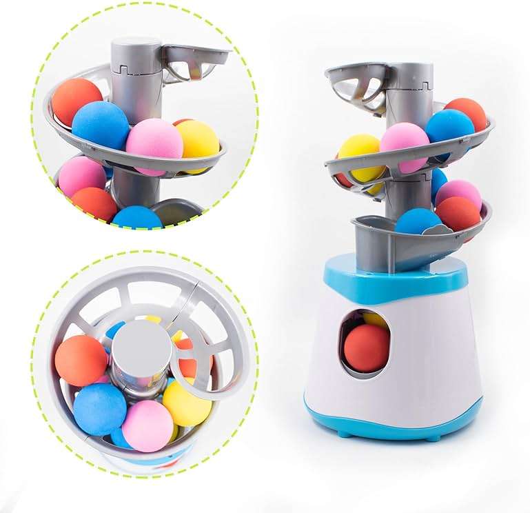 KeaJuidy Automatic Ball Launcher for Small and Medium Cats, Interactive Cat Toy Base Ball Throwing Machine Mental Stimulation Toys for Cats Enrichment Toy for Indoor Outdoor Use, 16 EVA Balls Included - Image 2
