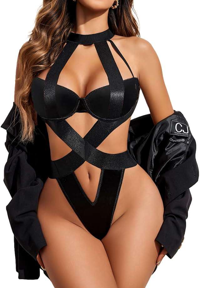 Avidlove Women Lingerie Sexy Bodysuit Strappy Teddy Lingeries One Piece Mini Babydoll with Underwire - Image 1