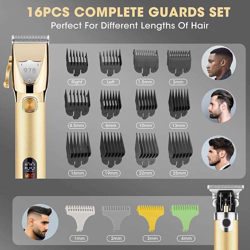 Lanumi Professional Hair Clippers Trimmer for Men Electric Razor Shavers/Beard Trimmer/Rechargeable Clippers and Trimmers Beard Trimmer Barber Kit with Travel Case Clippers for Hair Cutting Gifts - Image 2