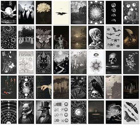 97 Decor Witchy Decor Aesthetic - 40 Pcs Gothic Posters Moody Spooky Home Decors, Gothic Halloween Decorations, Scary Creepy Wall Art Prints, Dark Witchy Wall Collage (4"x6") - Image 1