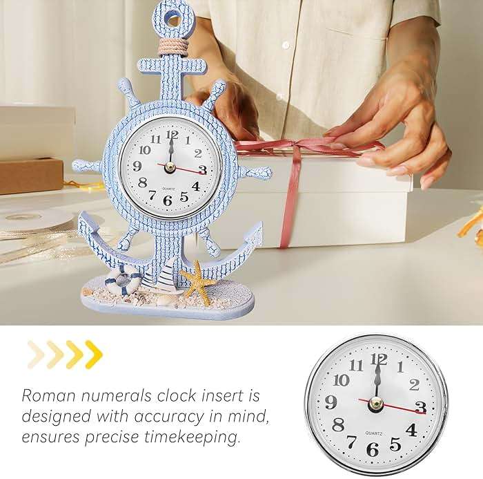 Homoyoyo Round Clock Insert Clock Face Insert Face Replacement Replacement Round Arabic Number with Numbers and Movement for Crafting - Image 9