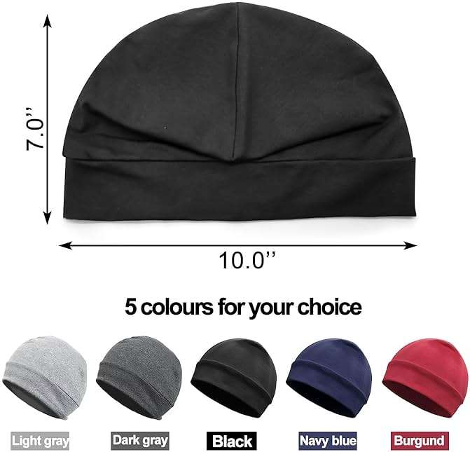 Quacc Unisex Cotton Beanie Hat Thin Running Skull Cap Winter Summer Sports Hat Chemo Cap Helmet Liner Beanies Hat - Image 2