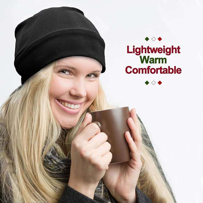 Quacc Unisex Cotton Beanie Hat Thin Running Skull Cap Winter Summer Sports Hat Chemo Cap Helmet Liner Beanies Hat - Image 3
