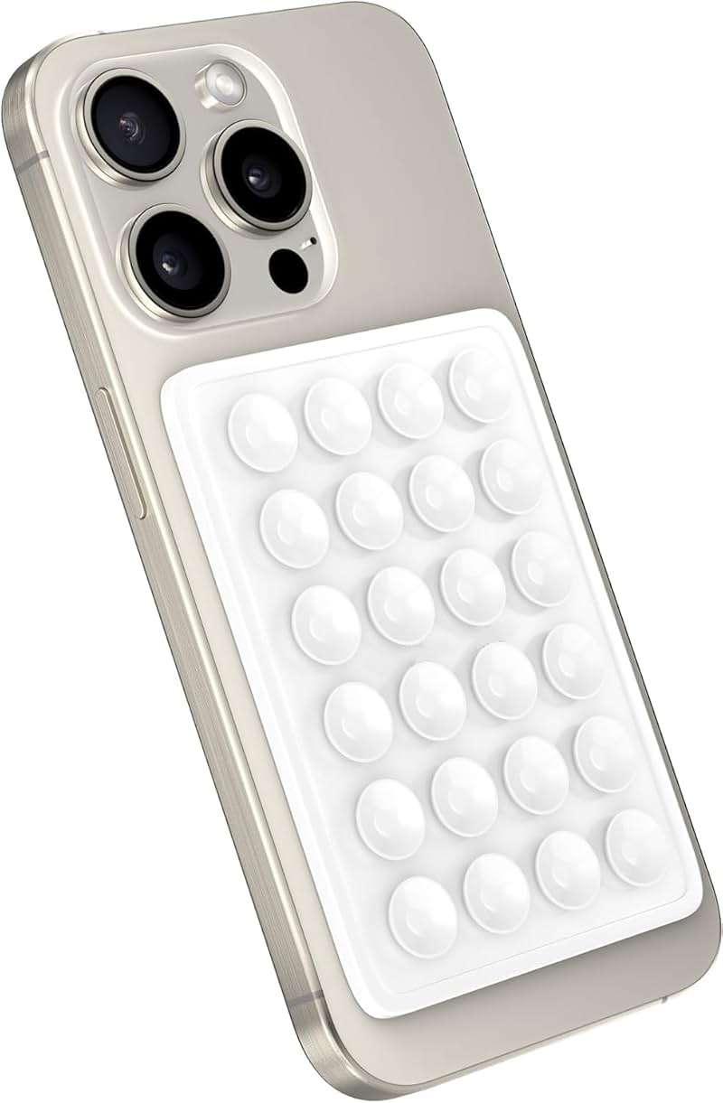 ZB.soar Suction Phone Case Mount, Silicone Hands Free Phone Accessory Holder, Mirror Shower Phone Holder, for Tiktok Videos and Selfies (White) - Image 1