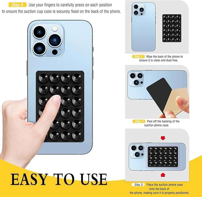 ZB.soar Suction Phone Case Mount, Silicone Hands Free Phone Accessory Holder, Mirror Shower Phone Holder, for Tiktok Videos and Selfies (White) - Image 4