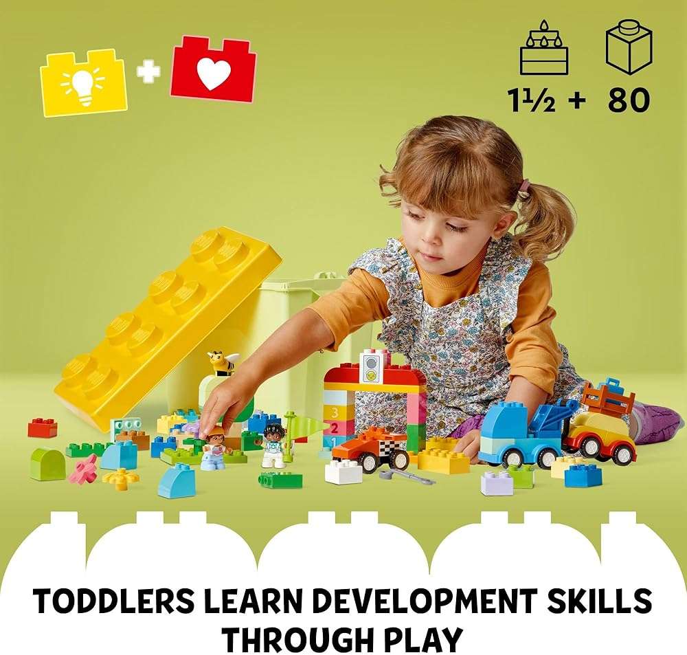 LEGO DUPLO Classic Cars and Trucks Brick Box Building Blocks - Learning & Educational STEM Toys for Toddlers, Ages 1.5+ Years - Develops Fine Motor Skills - Gift for Toddler Birthday - 10439 - Image 2