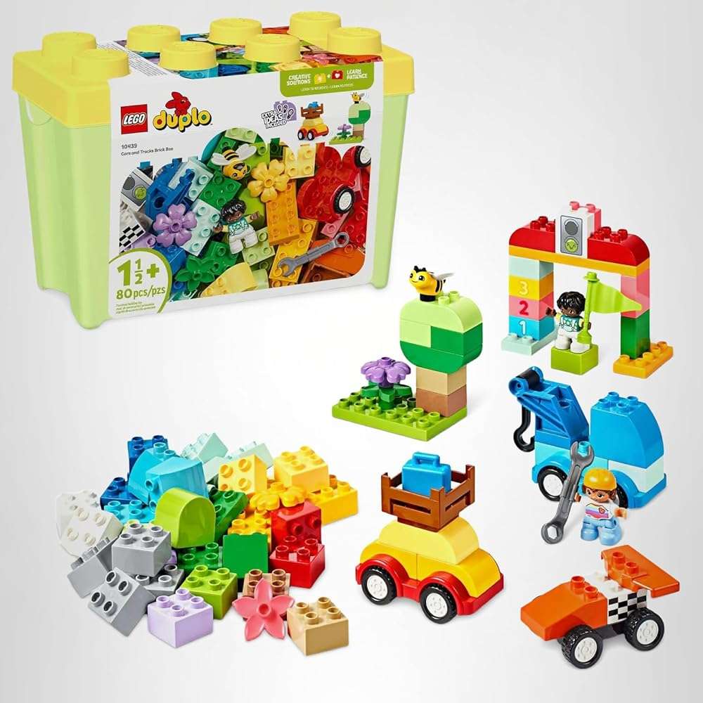 LEGO DUPLO Classic Cars and Trucks Brick Box Building Blocks - Learning & Educational STEM Toys for Toddlers, Ages 1.5+ Years - Develops Fine Motor Skills - Gift for Toddler Birthday - 10439 - Image 7