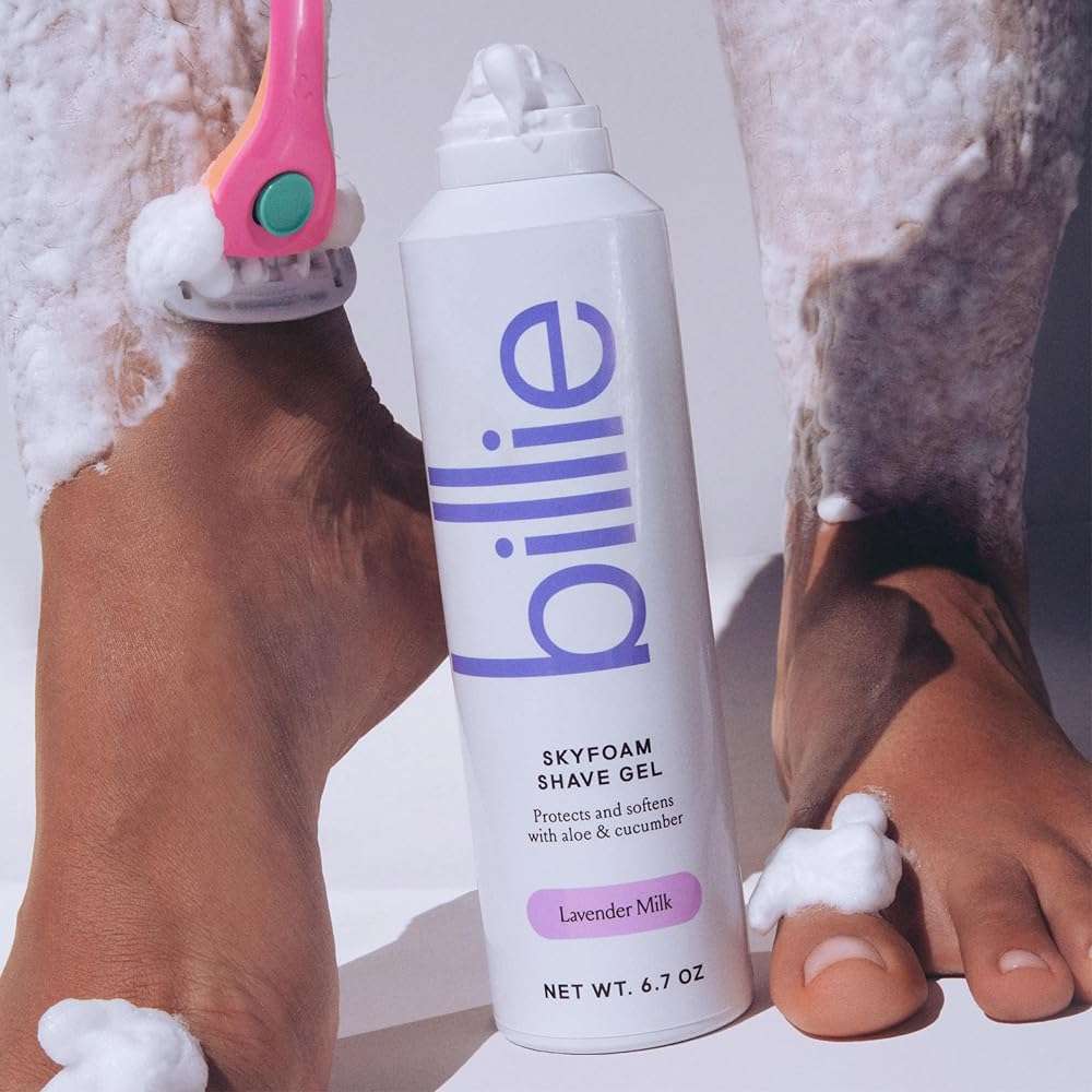 Billie SkyFoam Shave Gel - Lavender Milk Scent - Water-activated Foam - Made With Aloe & Cucumber - For A Close, Smooth Shave - 6.7 fl oz - Image 7