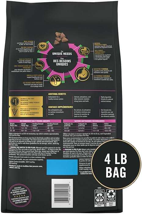Purina Pro Plan Sensitive Skin and Stomach Dog Food Small Breed, Adult Salmon & Rice Formula - 4 lb. Bag - Image 7