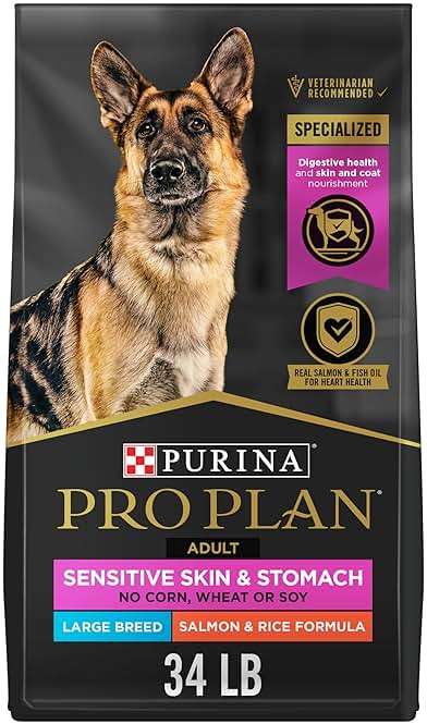 Purina Pro Plan Sensitive Skin and Stomach Dog Food Large Breed Salmon and Rice Formula - 34 lb. Bag - Image 1