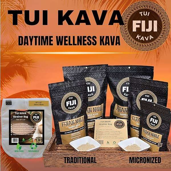 TUI KAVA PREMIUM WELLNESS KAVA - MICRONIZED Noble Kava 250g (8.8oz) - Trial/Travel Size | Very Heady | All Natural Relaxation | Increase Focus | Mood/Sleep Support | Stress Relief | NO STRAINING - Image 6