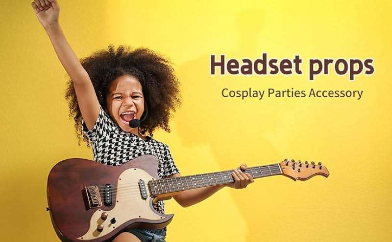 Jsuslife Fake Headset, Rockstar Costume Cosplay Accessories for Men and Women, Hippie Singer Headphone Props Birthday Party Supplies Halloween for Kids and Adults - Image 8