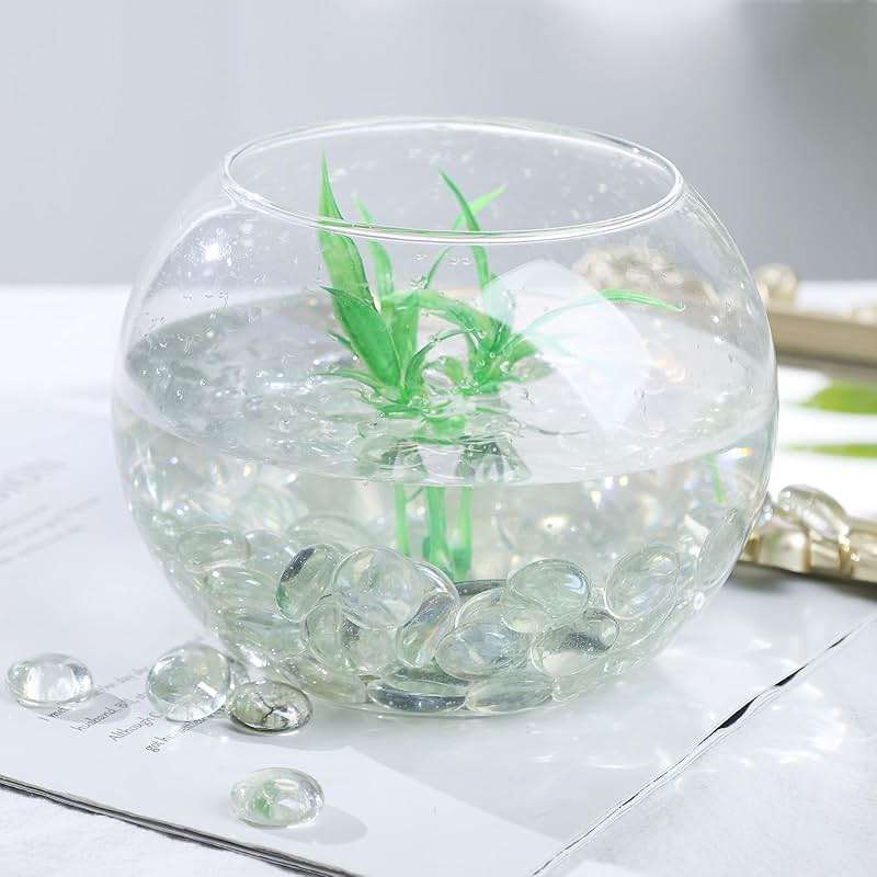 DomeStar 1LB Glass Beads, Clear Flat Glass Marbles, Vase Filler Aquarium Decor Fish Tank Rocks DIY Crafts Table Scatter Decor - Image 2