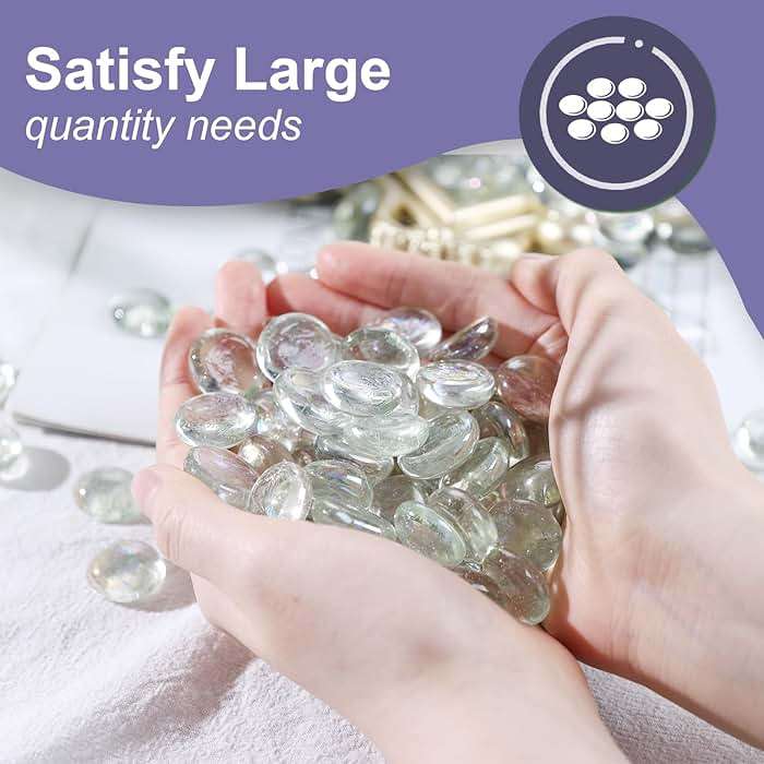 DomeStar 1LB Glass Beads, Clear Flat Glass Marbles, Vase Filler Aquarium Decor Fish Tank Rocks DIY Crafts Table Scatter Decor - Image 4