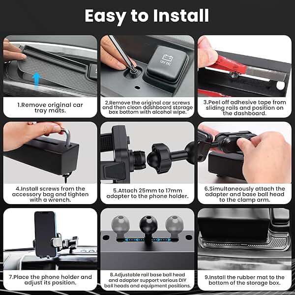 Metal Phone Mount for Ram Truck 2019-2026, Dash Cell Phone Holder Compatible with Dodge Ram 1500/2500/3500 & TRX Accessories, 360° Adjustable Shakeproof Adapter Phone Stand for Most Smartphones - Image 6