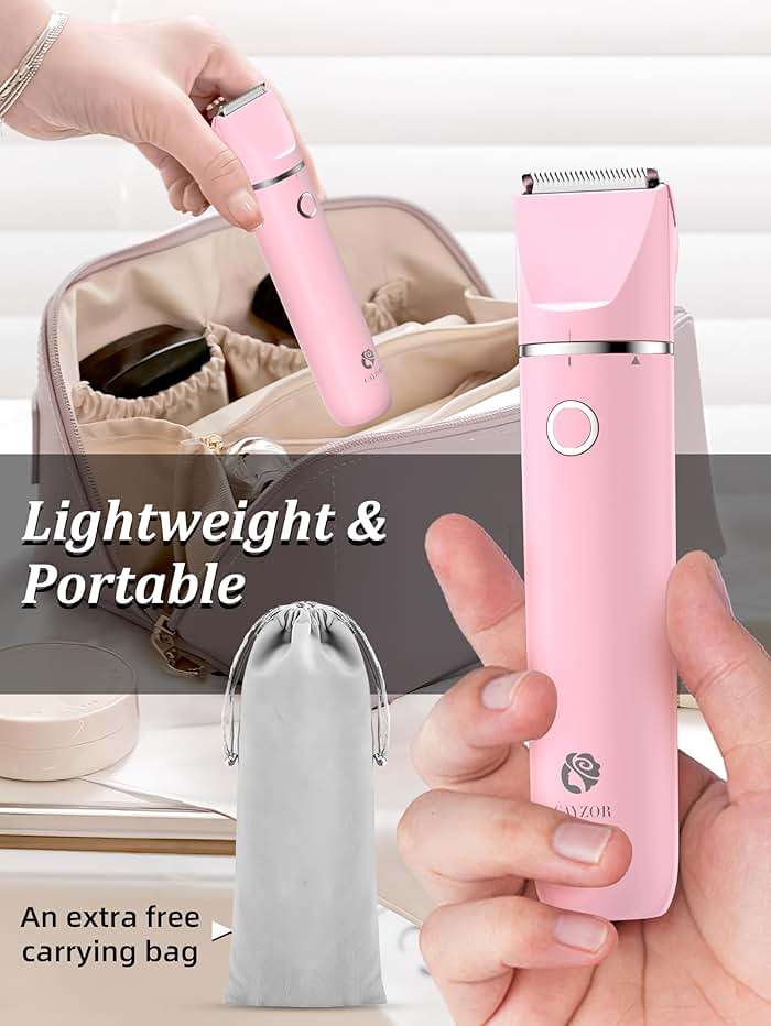 Cayzor Bikini Trimmer and Shaver Kit for Women - 2-in-1 Wet/Dry Electric Body Hair Trimmer Facial Hair Removal Cordless Waterproof Bikini Shaver Razor for Face Lip Chin Pubic Underarm Legs - Image 7