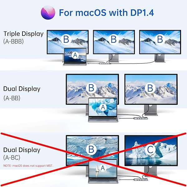 LIONWEI Laptop Docking Station 13 in 1 - Dual HDMI+DisplayPort+10Gbps, 6 USB C/A, 100W PD, Ethernet, SD/TF, Audio, USB C Hub for MacBook/Dell/HP/Surface - Image 4