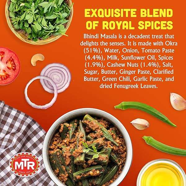MTR Minute Meals Bhindi Masala - Ready-to-Eat Fried Okra in Spiced Gravy in Authentic Indian Flavors - Tasty & Wholesome Meal - Microwaveable, Nutritious & Delicious - Vegetarian-Friendly - Pack of 6 - Image 3