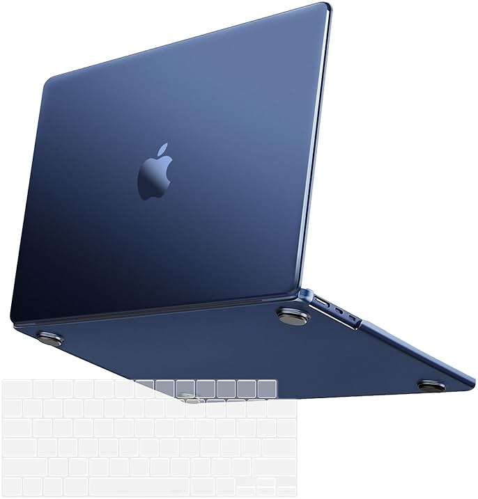 MOSISO Ultra-Thin & Seamlessly Closes Cover Compatible with MacBook Air 13 inch Case M5 M4 M3 M2 2026-2022 A3449 A3240 A3113 A2681, 2 in 1 Kit Anti-Fingerprints Shell for Mac Air 13.6, Midnight Clear - Image 1