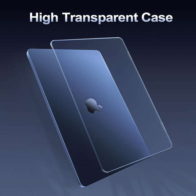 MOSISO Ultra-Thin & Seamlessly Closes Cover Compatible with MacBook Air 13 inch Case M5 M4 M3 M2 2026-2022 A3449 A3240 A3113 A2681, 2 in 1 Kit Anti-Fingerprints Shell for Mac Air 13.6, Midnight Clear - Image 5