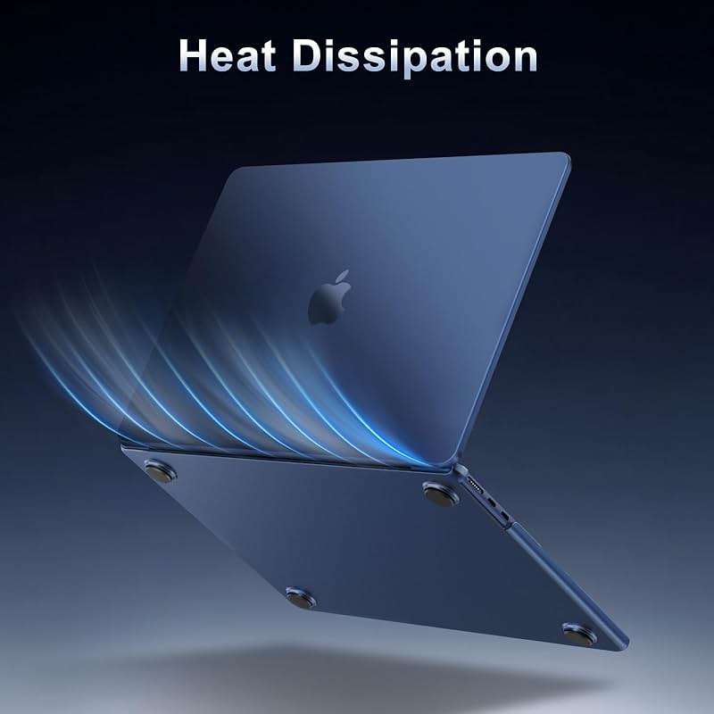 MOSISO Ultra-Thin & Seamlessly Closes Cover Compatible with MacBook Air 13 inch Case M5 M4 M3 M2 2026-2022 A3449 A3240 A3113 A2681, 2 in 1 Kit Anti-Fingerprints Shell for Mac Air 13.6, Midnight Clear - Image 7