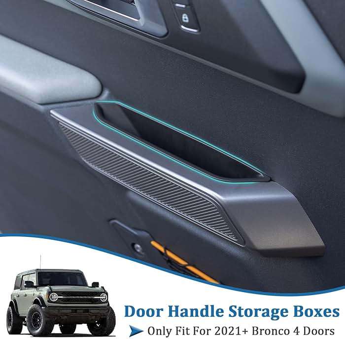 TOPINSTALL 4 Doors Handle Storage Box Compatible with Ford Bronco 2021-2026 Accessories, Phone Holder Front and Rear Door Grab Handle Pocket Storage ABS Plastic-4PCS (Not for Sport Model) - Image 3