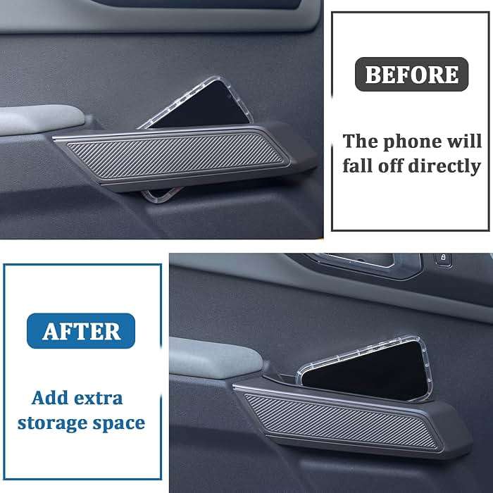 TOPINSTALL 4 Doors Handle Storage Box Compatible with Ford Bronco 2021-2026 Accessories, Phone Holder Front and Rear Door Grab Handle Pocket Storage ABS Plastic-4PCS (Not for Sport Model) - Image 5