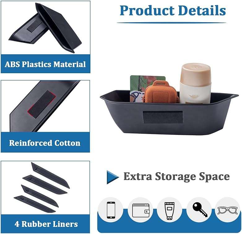 TOPINSTALL 4 Doors Handle Storage Box Compatible with Ford Bronco 2021-2026 Accessories, Phone Holder Front and Rear Door Grab Handle Pocket Storage ABS Plastic-4PCS (Not for Sport Model) - Image 6