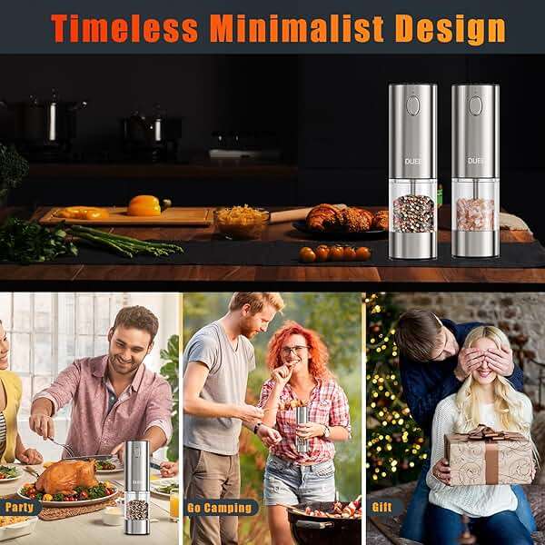 DIJEE Rechargeable Pepper Grinder Mill Electric Rechargeable Usb Type-C Salt and Pepper Grinder Set Automatic Large Capacity Automatic Salt Pepper Mill Grinder with LED Light for Kitchen, 1 Pack - Image 7