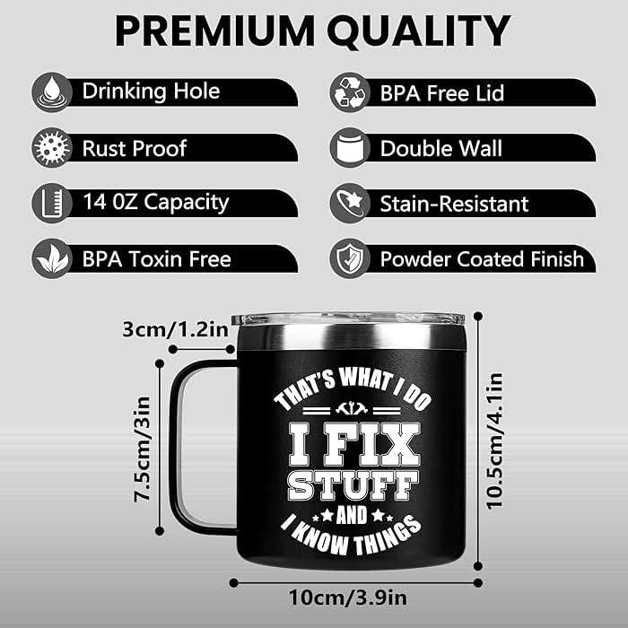 Edizzone Husband Gift – Insulated Stainless Steel Coffee Mug for Husband, Practical Everyday Gift for Men, Valentine’s Day Gift from Wife - Image 3