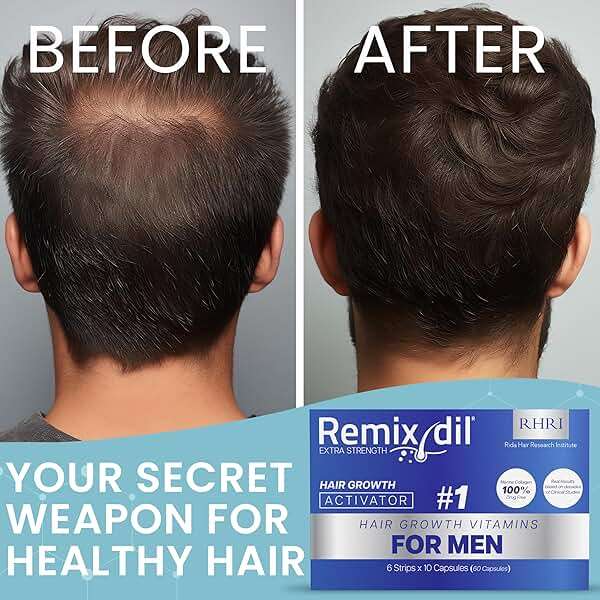 Hair Growth Vitamins Hair Regrowth For Men | Supports Beard And Scalp Strength | Helps Reduce Thinning And Breakage | Fast-Acting Formula To Boost Volume | 60 Capsules - Image 6