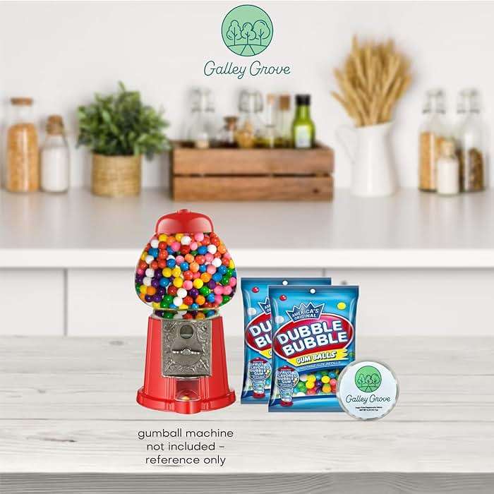 Dubble Bubble Mini Gumball Machine Refills 4.4 oz Bag (2-Pack), 1/2 inch 13mm Assorted Fruit Flavor Bubble Gum, With Galley Grove Sugar-Free Breath Mints - Image 3