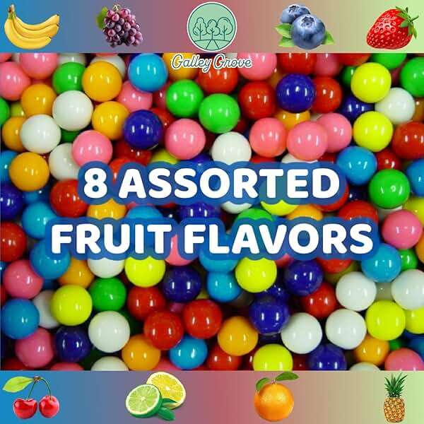 Dubble Bubble Mini Gumball Machine Refills 4.4 oz Bag (2-Pack), 1/2 inch 13mm Assorted Fruit Flavor Bubble Gum, With Galley Grove Sugar-Free Breath Mints - Image 4