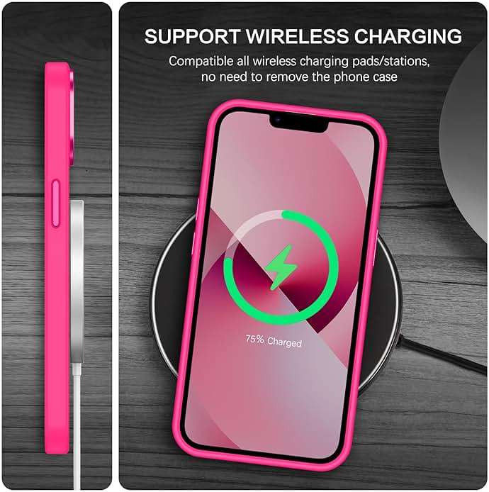 BENTOBEN Magnetic for iPhone 13 Case & iPhone 14 Case [Compatible with Magsafe] Translucent Matte Phone Case iPhone 13/14 Slim Thin Shockproof Women Men Protective Cover Cases, Hot Pink - Image 6