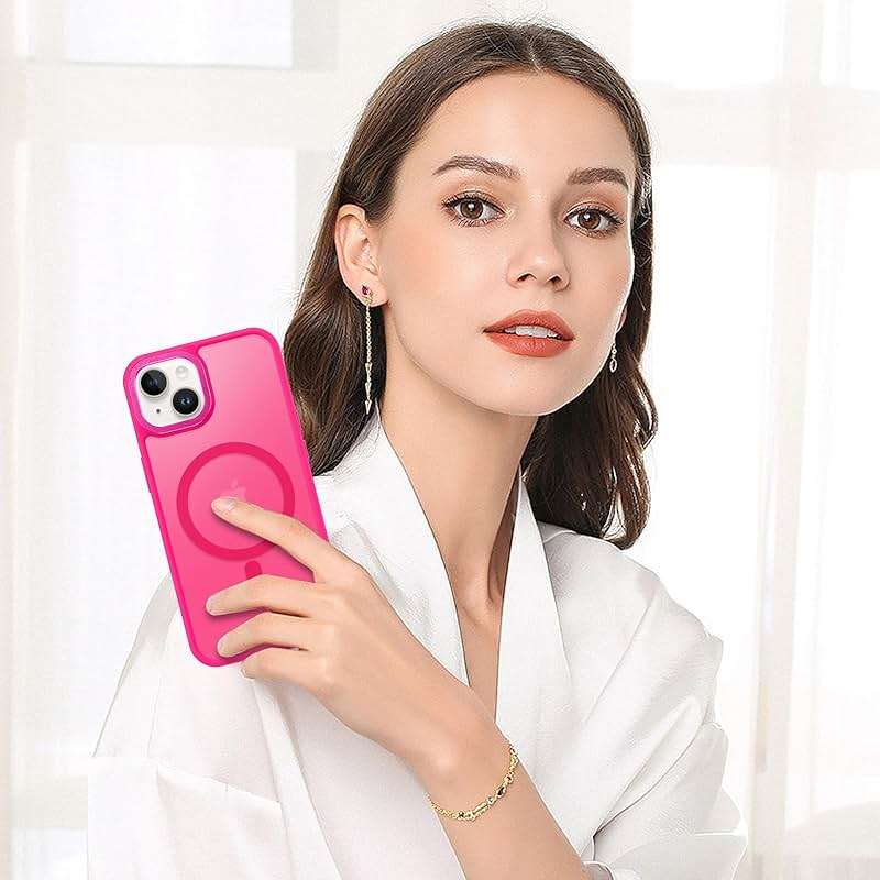 BENTOBEN Magnetic for iPhone 13 Case & iPhone 14 Case [Compatible with Magsafe] Translucent Matte Phone Case iPhone 13/14 Slim Thin Shockproof Women Men Protective Cover Cases, Hot Pink - Image 9