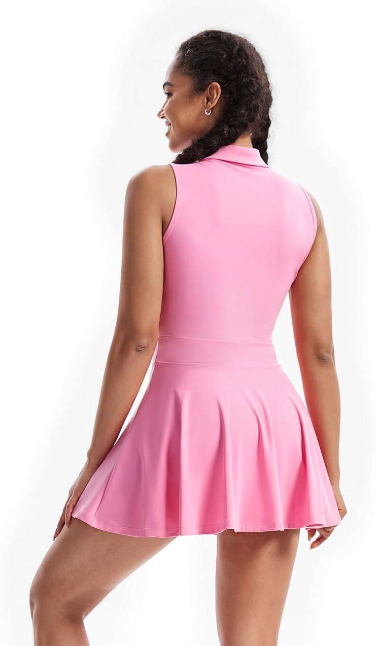 Cute Golf Tennis Dress Workout Athletic Dresses for Women with Shorts Pockets 2 Piece Sets Outfits Summer Clothes - Image 3