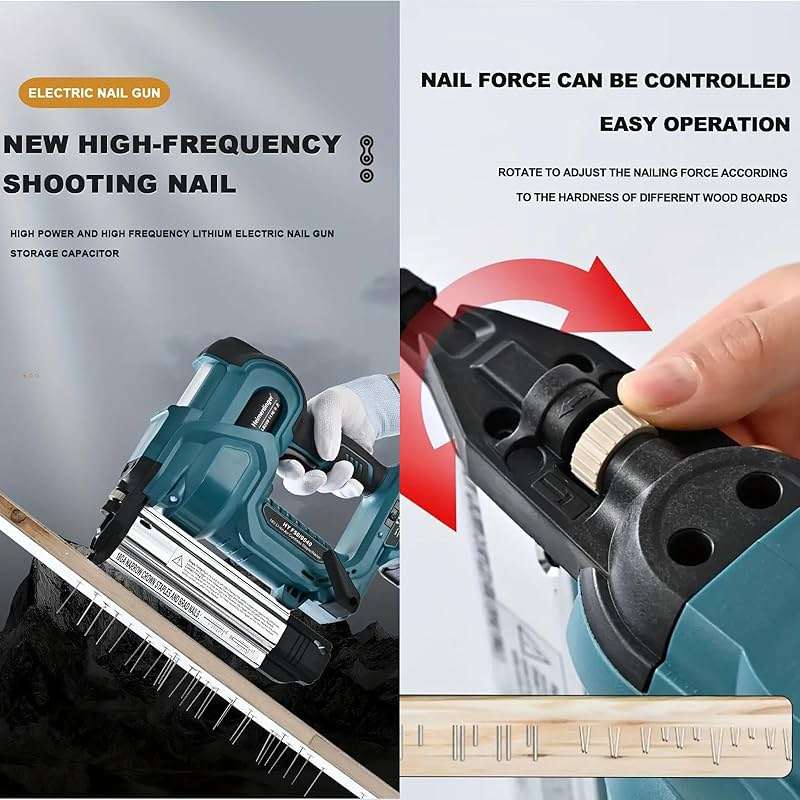 Cordless 2 Inch Brad Nailer Compatible with Makita 18V Battery,2-in-1 18GA Nail Gun Staple Gun with 1000pcs Nails for Woodworking,Upholstery - Image 5