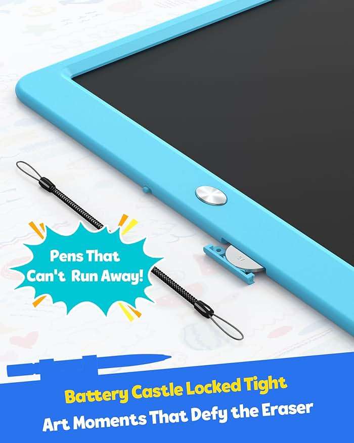 TEKFUN 12 Inch LCD Writing Tablet for Kids, Coloring Drawing Pad, Mess Free Doodle Board, Airplane Travel Toys for Boys and Toddlers, Road Trip Essentials, Gifts for 3 4 5 6 7 8 Year Old Girls(Blue) - Image 5