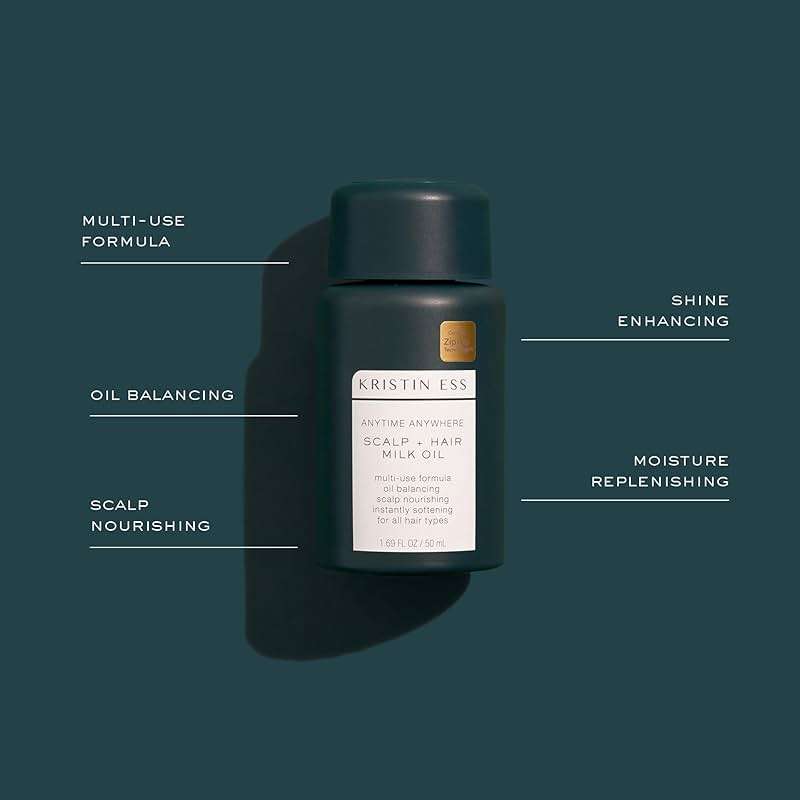 Kristin Ess Anytime Anywhere Scalp + Hair Milk Oil, Hydrating for Damaged Hair, infused with Coconut Oil and Jojoba Oil, Castor Oil for Hair Growth - Image 2
