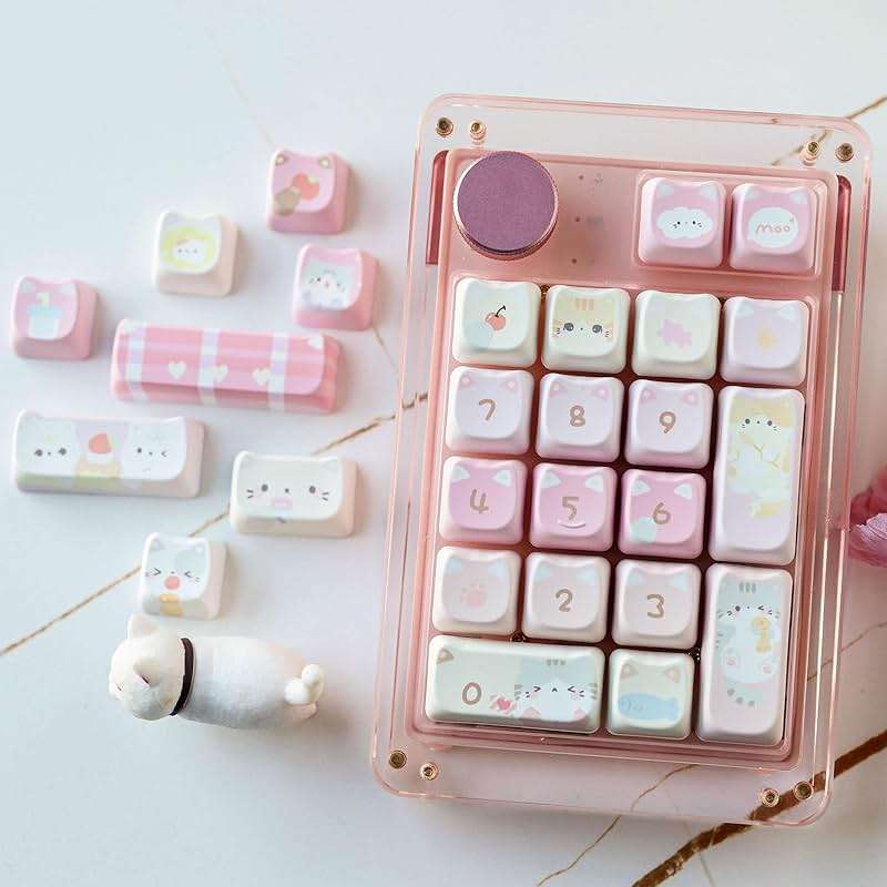 KiiBOOM Cute Cat Keycaps Set, Mao Profile, PBT/PC Keycap for MX Switches Mechanical Keyboard, Compatible with 60%, 65%, 75%, TKL, 96%, Full-Sized Layout (Meow Squad) - Image 3