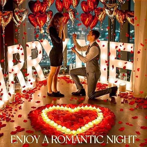 3000Pcs Red Rose Petals with 36Pcs LED Tea Lights Candles, Romantic Gifts for Her, Special Night, Date Night Ideas, Wedding, Anniversary, Proposal - Image 2