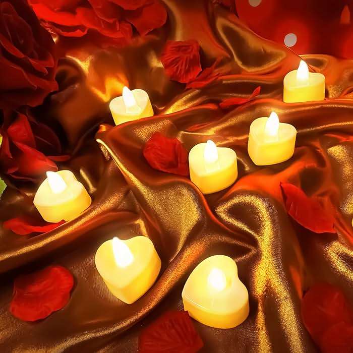 3000Pcs Red Rose Petals with 36Pcs LED Tea Lights Candles, Romantic Gifts for Her, Special Night, Date Night Ideas, Wedding, Anniversary, Proposal - Image 6