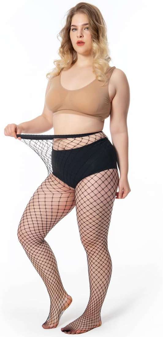 JIUYEHUA Fishnet Stockings for Women's High Waist Fishnet Tights Thigh High Stockings Pantyhose - Image 3