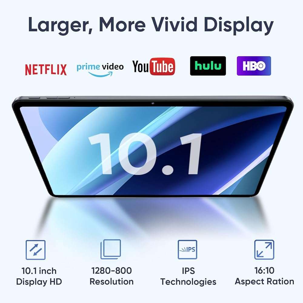 EDDBNi Android 14 Tablet 10.1 inch Tablet 2024 Latest Tablets with Keyboard Mouse 10GB+64GB 1TB Expand 6000mAh Octa-Core Processor Dual Camera WiFi 1280x800 IPS 18W Fast Charging (Black) - Image 4