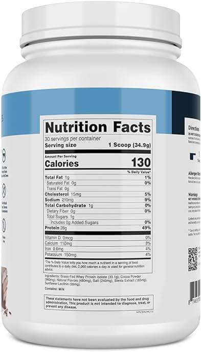 Transparent Labs Grass-Fed Whey Protein Isolate - Naturally Flavored, Gluten Free Whey Protein Powder with 28g of Protein per Serving & 9 Amino Acids - 30 Servings, Milk Chocolate - Image 8