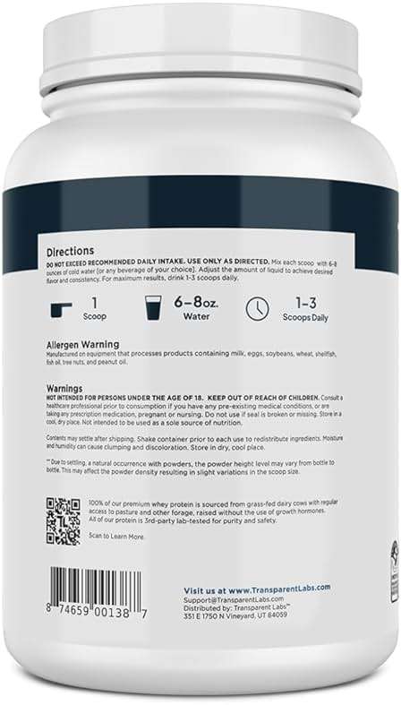 Transparent Labs Grass-Fed Whey Protein Isolate - Naturally Flavored, Gluten Free Whey Protein Powder with 28g of Protein per Serving & 9 Amino Acids - 30 Servings, Milk Chocolate - Image 9